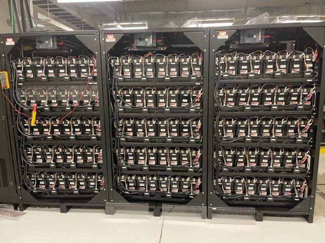 Front-access UPS battery cabinet installation for data center backup power in Markham